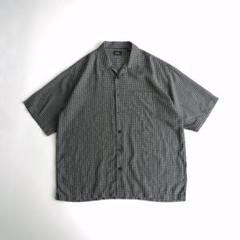 haggar 半袖開襟チェックシャツ　黒白　XL ボックスシルエット　古着