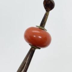 041808 アンティーク　金工　赤珊瑚　耳かき　かんざしのサムネイル