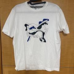 【HERMES】希少90s~馬車プリント五分袖Tシャツ　イタリア製　ホワイト HERMES】希少90s~馬車プリント五分袖Tシャツ イタリア製 ホワイト