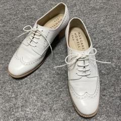 マーガレットハウエル 靴 22.5 美品 レースアップシューズ 美品 マーガレットハウエル アイデア レザー レースアップ