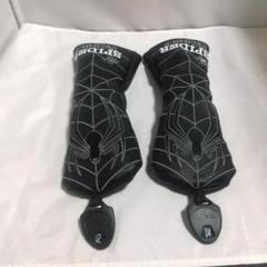 ゴルフ ユーティリティーUT用ヘッドカバー スパイダー ブラック 2本セット 1