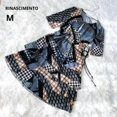 ☆極美品☆ リナシメント ティアードワンピース 総柄 イタリア製 きれい見え