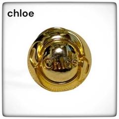 ♦︎ vintage Chloe クロエ ロゴ 丸型 ピンブローチ バロー社