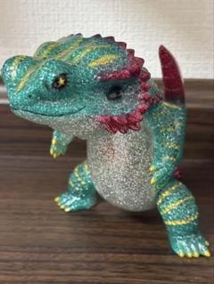 フトアゴン クリスマスカラー グリーン 銀ラメ ソフビ ⭐︎レア⭐︎ 星形の目⭐︎フトアゴン クリスマスカラー