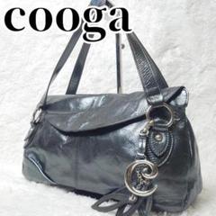 【激レア美品】Cooga クーガ パテントレザー トートバッグ レディース 黒 激レア美品】Cooga クーガ パテントレザー トートバッグ