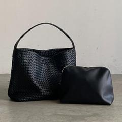 SYNTHETIC SUEDE MESH SHOULDER BAG | JISTORY