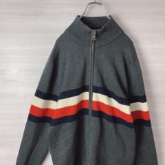 トミーヒルフィガー　ジップアップ　ニット　カーディガン　メンズ　古着