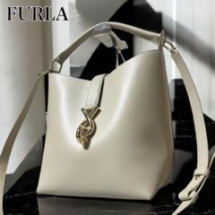 極美品 フルラ ミアノヴァ バケットバッグ 2way ショルダーバッグ レザー