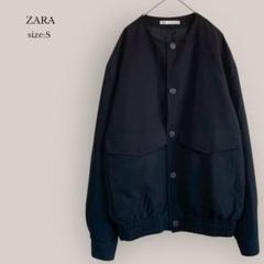 【ザラ】ZARA✨美品✨ノーカラーブルゾン　メンズ　無印　ゆったり　S