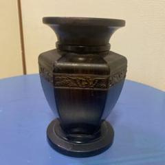 木製孔雀彫刻黒色六角形漆器花瓶 - メルカリ
