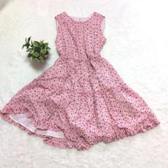 【ケイトスペード】シフォン素材花柄ノースリーブワンピース150 ティアード