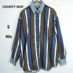 COUNTY SEAT 長袖 シャツ マルチカラー ストライプ 90s 小さめ