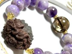 （242)癒しのユニコーン♡アメジスティン♡虹入りスモーキークォーツブレスレット