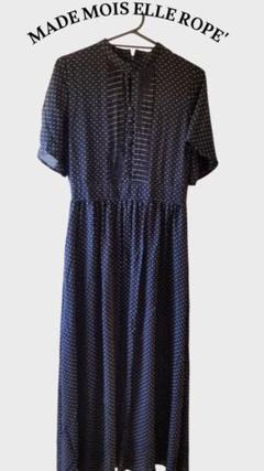 MADEMOISELLE ROPE' フロントタックドット ロングワンピース