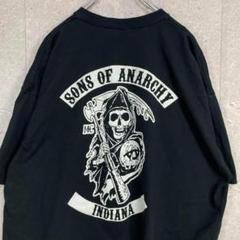 サンズオブアナーキー　スカル　バイク　ムービー　ブラックTシャツ2XL