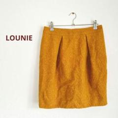 LOUNIE　ルーニィ　膝上丈　タイトミニスカート　ウール混　エンボス加工