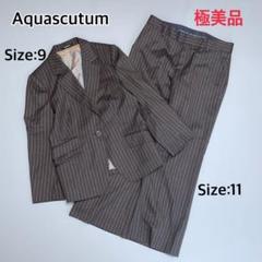 【美品】　アクアスキュータム　パンツスーツ　セットアップ　グレー　ストライプ　9 AQUA SCUTUM（スーツ）のフリマアイテム一覧