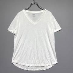 ジーユー　美品　ホワイト Vネック Tシャツ　薄手　透け感多少あり　さらっと　夏