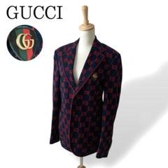 美品⭐︎ GUCCI グッチ GG柄 ジャケット マーモント ワッペン ボルドー 美品⭐︎ GUCCI グッチ GG柄 ジャケット マーモント ワッペン