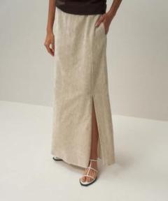 【ATON】LINEN VELVET | SIDE SLIT SKIRTのサムネイル