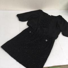 any sis★ツイードスカートワンピース　半袖ワンピース★サイズ2★ブラック