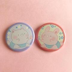 缶バッジ バッジ うさぎ ねこ