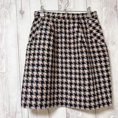 【 クチュールブローチ】タイトミニスカート　チェック　厚手　40