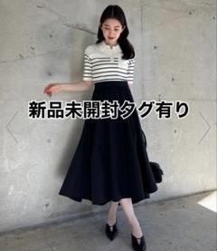 【未使用★新店舗限定】anuans ポロニットドッキングワンピースM ネイビー AN8325EW006651_4_l.jpg