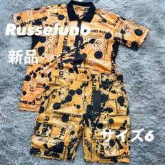 新品　ラッセルノ　セットアップ　ハーフパンツ　ハーフジップシャツ　ブラック　4 新品 ラッセルノ セットアップ ハーフパンツ ハーフジップシャツ