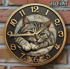 キジトラ 猫 猫雑貨 インテリア 可愛い 時計 静音 壁掛け時計 プレゼント