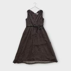 クミキョクプリエ（2）カシュクールノースリーブチュールワンピース ドット ラメ