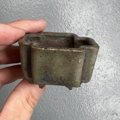 758.夢陶 隅角四方豆鉢 平成八年初窯 盆栽鉢 植木鉢 5*4.9*3cm 758.夢陶 隅角四方豆鉢 平成八年初窯 盆栽鉢 植木鉢 5*4.9*3cm