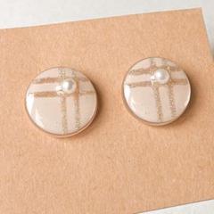キラキラ ゴールド パール ピアス ステンレス かわいい 【171】