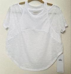 【新品タグ付き】alo ホワイト Tシャツ カットソー 半袖 S 白