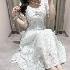 ♡ Anmile アンミール フラワークロスフレアOP ブルー ♡ AnMILLE アンミール FlowerクロスフレアOP ブルー