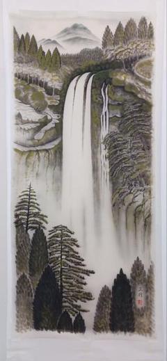 水墨画 自然風景 署名あり 約24cm x 27 cm 水墨画 自然風景 署名あり 約24cm x 27 cm