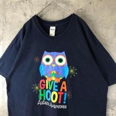 Z823古着　Tシャツ ネイビー　バックプリント