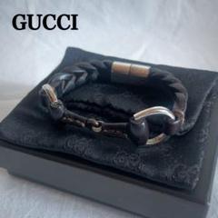 スターリングシルバー×編み込みレザー グッチ GUCCI