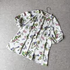 美品 トゥモローランド フラワープリント パフスリーブ ブラウス 花柄