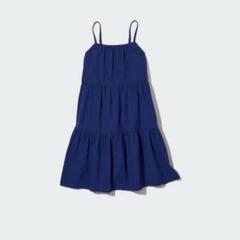 UNIQLO ユニクロ シアサッカーキャミソールワンピース ブルー150cm