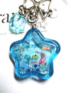 お星さま　熱帯魚　シャカシャカキーホルダー