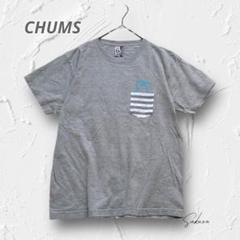 Y4223【チャムス】ボーダーポケット 半袖Tシャツ アウトドア ユニセックス
