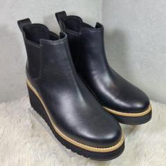 極美品【COLE HAAN】サイドゴアブーツ　ウェッジヒール　ウォータープルーフ