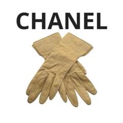 *上品で暖かい♪*【CHANEL】CCロゴ 手袋 ラムスキン CHANEL シャネル ショルダーバッグ ラムスキン ベージュ
