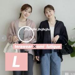 ピンクL新品　しまむら terawear omi バックフリルブラウスシャツ