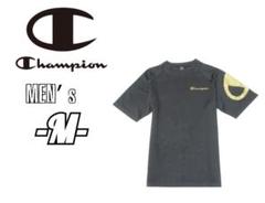 メンズM◇Champion◇半袖プラクティスシャツ 黒×金