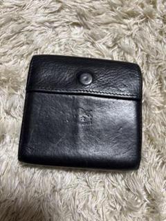 ★希少モデル★ILBISONTE クロコ型押し 三つ折り財布 ダブルホック 黒 ☆希少モデル☆ILBISONTE クロコ型押し 三つ折り財布 ダブル