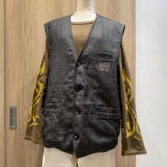 MCM 2L ビックシルエット y2k 平成 ロゴ刺繍 ブラックデニムベストのサムネイル