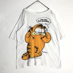 3506　70s　イタリア製　ガーフィールド　半袖　Tシャツ　ビッグプリント　白