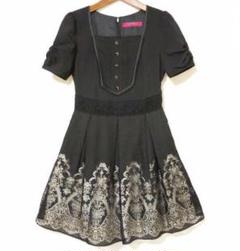 美品★ANNA SUI アナスイ★エンブロイダリーシフォンワンピース ブラック